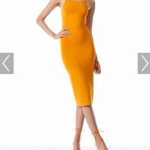 Alice + Olivia Vibrant Orange Midi Dress
